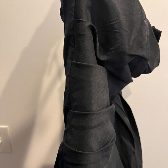 Betsy Adam Black Mini Dress Bubble Skirt 8 Women LBD Cocktail Formal Semi Ruched - Picture 8 of 14